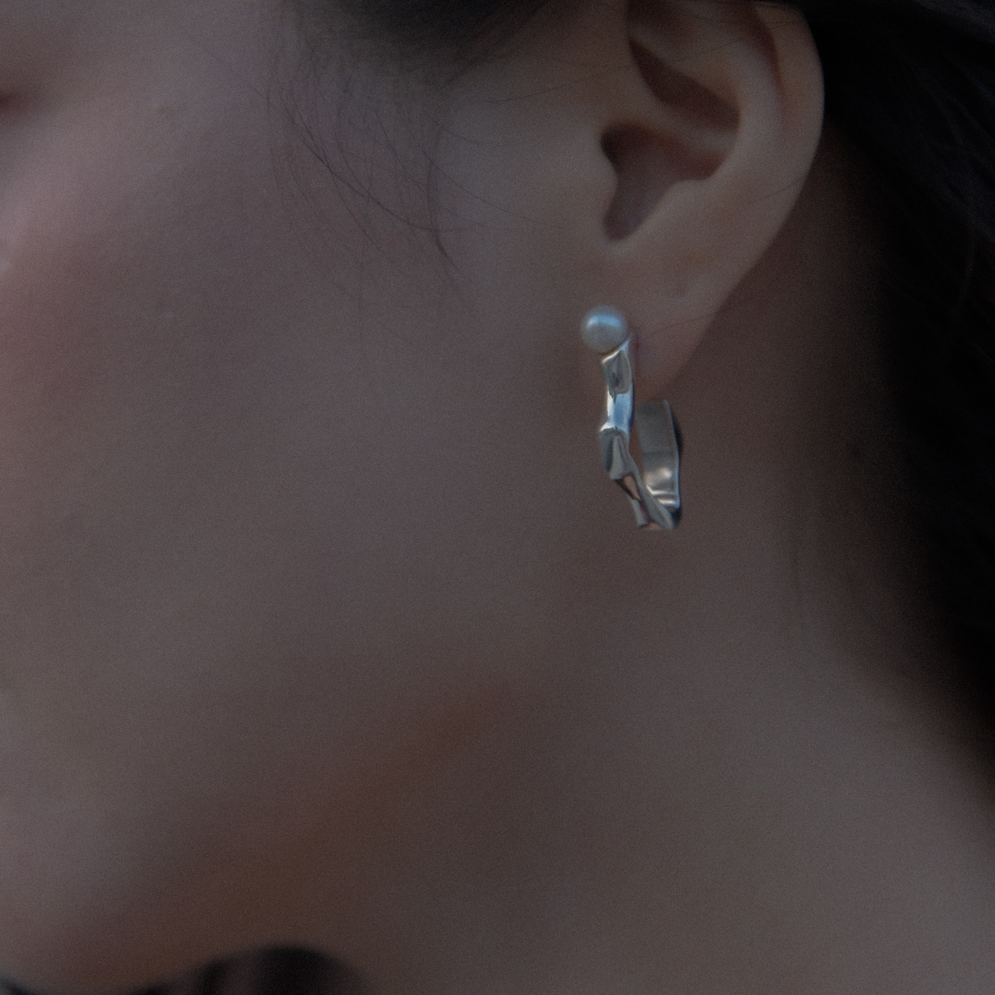 bamboo pearl earring